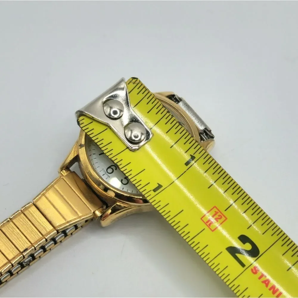 Vintage Q+Q Quartz Gold Expandable Strap Ladies Wrist Watch